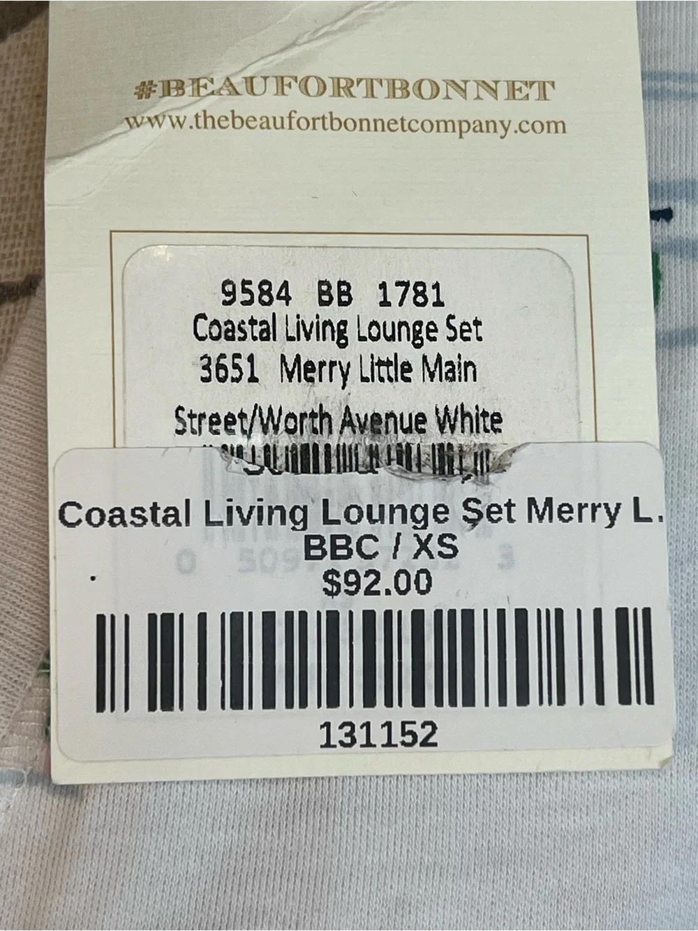 NWT TBBC size XS Coastal Living  Christmas lounge set in Merry Little Main print